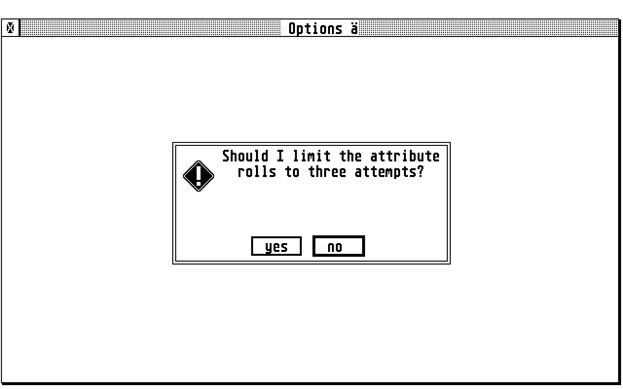 Advanced Dungeons and Dragons Character Generator atari screenshot